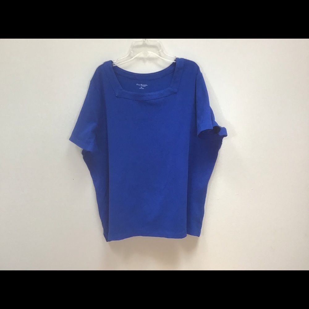 Kim Roger curvy top, 1X square neck, short sleeves